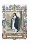 Saint Agnes of Montepulciano (1268-1317). Engraving. Colored. by Anonymous