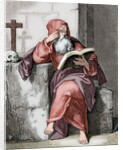 Saint Isaac of Cordoba (d. 851). Engraving. Colored. by Anonymous