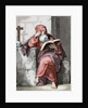 Saint Isaac of Cordoba (d. 851). Engraving. Colored. by Anonymous
