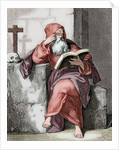 Saint Isaac of Cordoba (d. 851). Engraving. Colored. by Anonymous