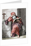 Saint Isaac of Cordoba (d. 851). Engraving. Colored. by Anonymous