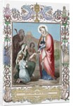 Saint Elizabeth of Hungary (1207-1231). Engraving. Colored. by Anonymous