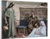 Jesus in the House of Martha and Mary. Engraving. Colored. by Anonymous