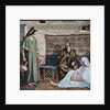 Jesus in the House of Martha and Mary. Engraving. Colored. by Anonymous