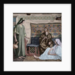Jesus in the House of Martha and Mary. Engraving. Colored. by Anonymous