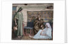 Jesus in the House of Martha and Mary. Engraving. Colored. by Anonymous