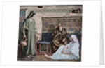 Jesus in the House of Martha and Mary. Engraving. Colored. by Anonymous