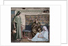 Jesus in the House of Martha and Mary. Engraving. Colored. by Anonymous