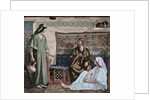 Jesus in the House of Martha and Mary. Engraving. Colored. by Anonymous