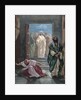 Parable of the Pharisee and the Publican. Engraving. Colored. by Anonymous