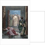Parable of the Pharisee and the Publican. Engraving. Colored. by Anonymous