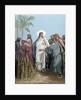 The apostles gathered ears in the day of rest. Engraving. Colored. by Anonymous