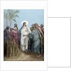 The apostles gathered ears in the day of rest. Engraving. Colored. by Anonymous