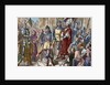 Jerome of Prague (1360-1416) marching to execution. Engraving. Colored. by Anonymous