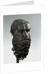 Ancient Greek bronze head of an old man with long beard (philosopher of Porticello) by Anonymous