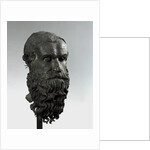 Ancient Greek bronze head of an old man with long beard (philosopher of Porticello) by Anonymous