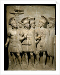 Roman marble relief of the Praetorian Guard by Anonymous
