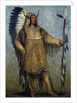 Full length portrait of a Native American chief by school of George Catlin by Anonymous