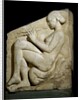 Panel of Ludovisi Throne : A naked woman playing a flute by Anonymous