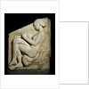 Panel of Ludovisi Throne : A naked woman playing a flute by Anonymous