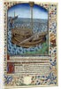 Manuscript illumination of ship at sea from "L'esprit de fortune et de vertu" by Anonymous