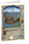 Manuscript illumination of ship at sea from "L'esprit de fortune et de vertu" by Anonymous