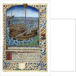 Manuscript illumination of ship at sea from "L'esprit de fortune et de vertu" by Anonymous