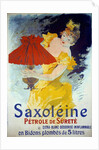Poster advertising 'Saxoleine', safety lamp oil by Cheret