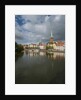 View of Petrikirche from Fussgangerbrucke on Trave canal by Anonymous