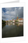View of Petrikirche from Fussgangerbrucke on Trave canal by Anonymous