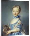 A Girl with a Kitten attributed to Jean-Baptiste Perronneau by Anonymous