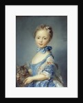 A Girl with a Kitten attributed to Jean-Baptiste Perronneau by Anonymous