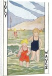 July Waves, Children Bathing in Sea by Anonymous