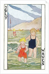 July Waves, Children Bathing in Sea by Anonymous