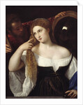 Portrait of a woman at a her toilet by Tiziano Vecellio