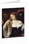 Portrait of a woman at a her toilet by Tiziano Vecellio