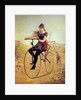 History of the bicycle : woman pedaling her bicycle by Anonymous