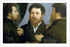 Portrait of a goldsmith in three views by Lorenzo Lotto