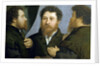 Portrait of a goldsmith in three views by Lorenzo Lotto