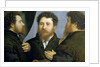 Portrait of a goldsmith in three views by Lorenzo Lotto
