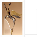 Achaemenid ceremonial handle with winged silver and gold ibex by Anonymous