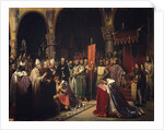 Louis VII takes the banner in the Basilica of Saint -Denis, 1147 by Jean Baptiste Mauzaisse