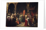 Louis VII takes the banner in the Basilica of Saint -Denis, 1147 by Jean Baptiste Mauzaisse