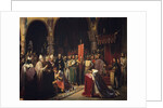 Louis VII takes the banner in the Basilica of Saint -Denis, 1147 by Jean Baptiste Mauzaisse