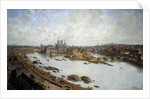 Panoramic view of Paris and the Ile de la Cite in 1588 by Theodore Joseph Hubert Hoffbauer
