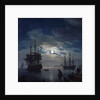 Detail of Night: Seaport by Moonlight by Joseph Vernet