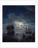 Detail of Night: Seaport by Moonlight by Joseph Vernet