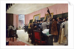A session of the painting jury at the Salon of French artists at the Palace of Industry by Henri Gervex