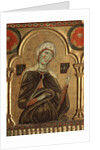 Detail of mary from Christ the Redeemer and Four Saints by Meliore di Jacopo