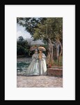 Promenade in a Garden by Silvestro Lega